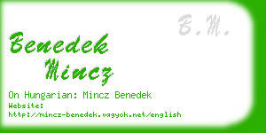 benedek mincz business card